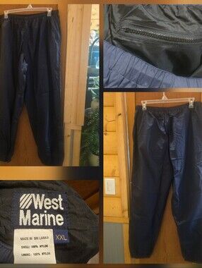 West marine mens XXL navy blue boating weatherproof pants